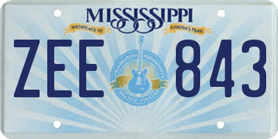 MS license plate ZEE843