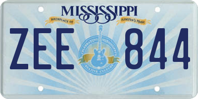 MS license plate ZEE844