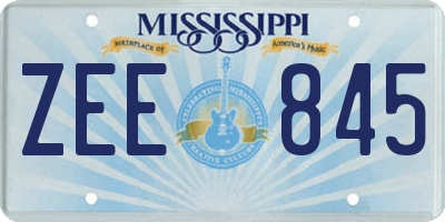 MS license plate ZEE845