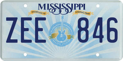 MS license plate ZEE846