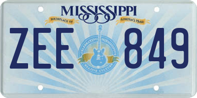 MS license plate ZEE849