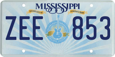 MS license plate ZEE853