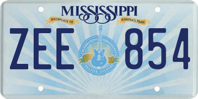 MS license plate ZEE854