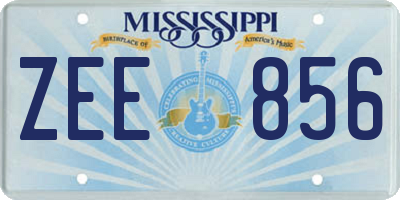 MS license plate ZEE856