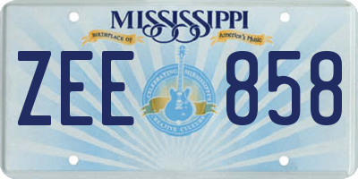 MS license plate ZEE858