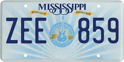 MS license plate ZEE859