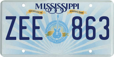 MS license plate ZEE863
