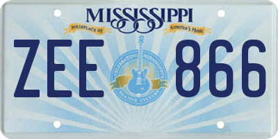 MS license plate ZEE866