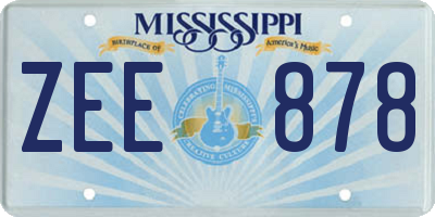 MS license plate ZEE878