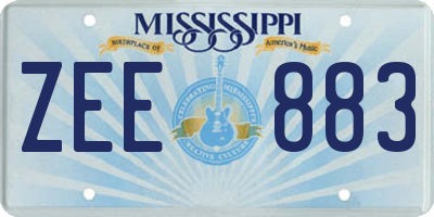 MS license plate ZEE883