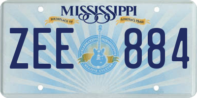 MS license plate ZEE884