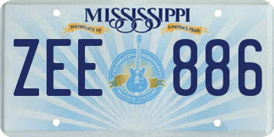 MS license plate ZEE886