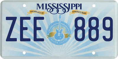 MS license plate ZEE889