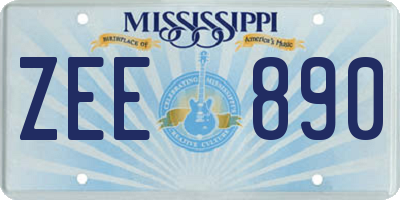 MS license plate ZEE890