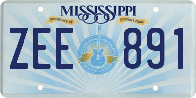 MS license plate ZEE891
