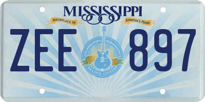 MS license plate ZEE897