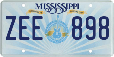MS license plate ZEE898