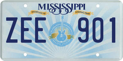 MS license plate ZEE901
