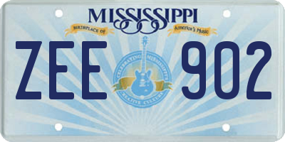 MS license plate ZEE902