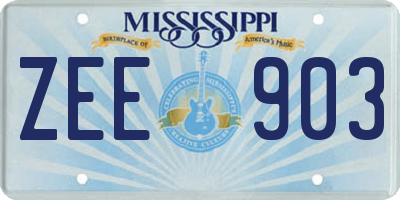 MS license plate ZEE903