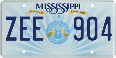 MS license plate ZEE904