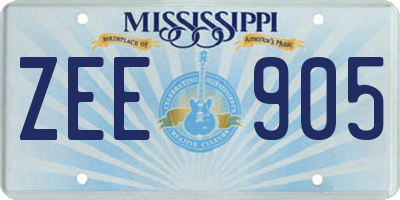 MS license plate ZEE905