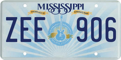 MS license plate ZEE906