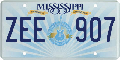 MS license plate ZEE907