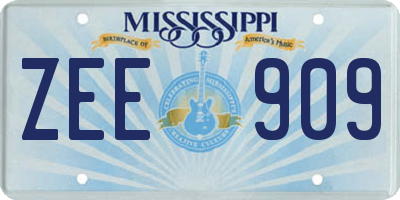 MS license plate ZEE909