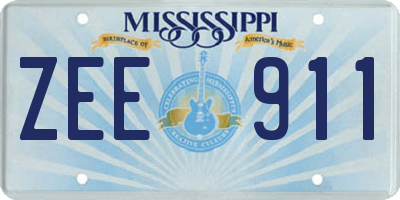 MS license plate ZEE911