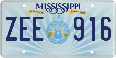 MS license plate ZEE916