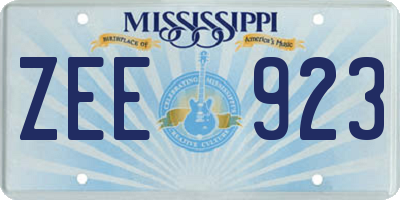 MS license plate ZEE923