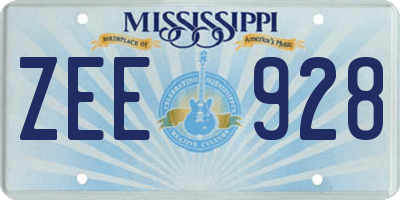 MS license plate ZEE928