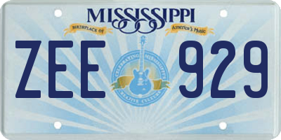 MS license plate ZEE929