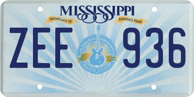 MS license plate ZEE936