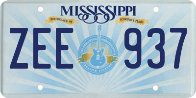 MS license plate ZEE937