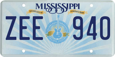 MS license plate ZEE940