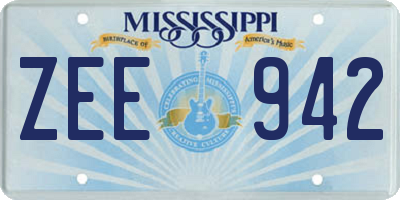 MS license plate ZEE942
