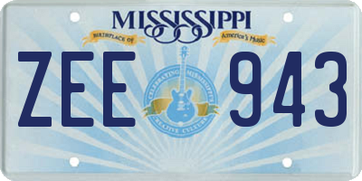 MS license plate ZEE943