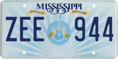 MS license plate ZEE944