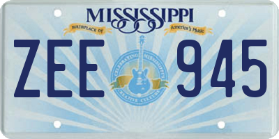 MS license plate ZEE945