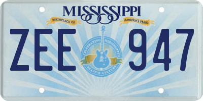 MS license plate ZEE947