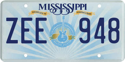 MS license plate ZEE948