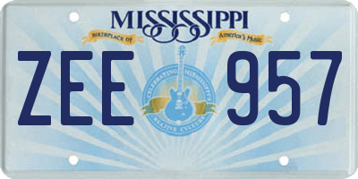 MS license plate ZEE957