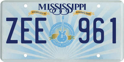 MS license plate ZEE961