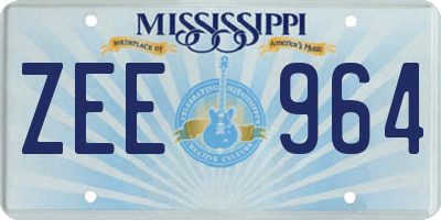 MS license plate ZEE964