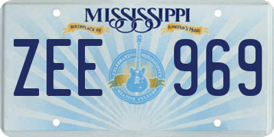 MS license plate ZEE969
