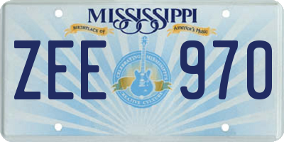 MS license plate ZEE970