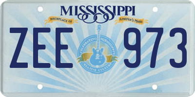 MS license plate ZEE973