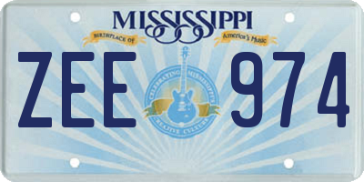 MS license plate ZEE974